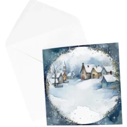 Motiv-Grußkarten, Winter/Weihnachten, 10 Designs, 16cm x 16cm, inkl. Umschläge, 10 Stück