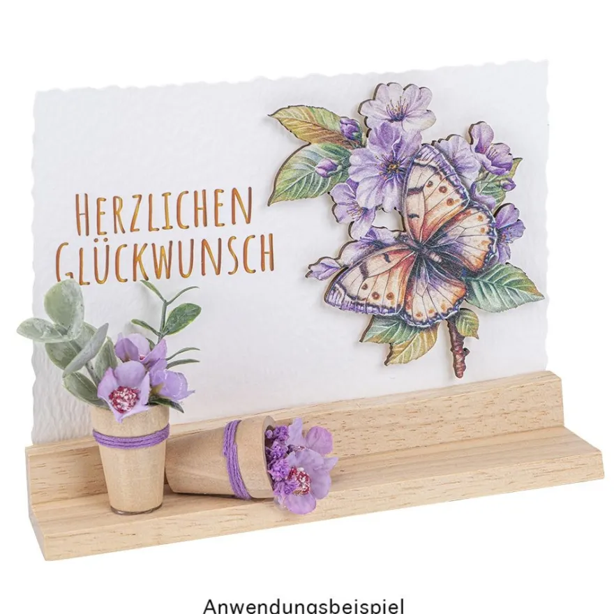 Motiv-Holz-Laserbogen, Schmetterlinge & Vögel, DIN A4, 2mm stark, farbig bedruckt, 5 Stück