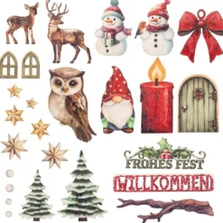 Motiv-Holz-Laserbogen, Winter/Weihnachten, DIN A4, 2mm stark, farbig bedruckt