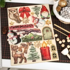 Motiv-Holz-Laserbogen, Winter/Weihnachten, DIN A4, 2mm stark, farbig bedruckt