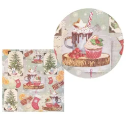 Motiv-Reispapiere, Winter/Weihnachten 3, 30cm x 30cm, 30g/m², 10 verschiedene Designs, 10 Stück