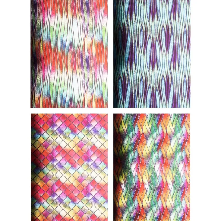 Motiv-Spiegelkarton, Buntglas-Effekte, 4 verschiedene Designs, DIN A4, 20 Bogen