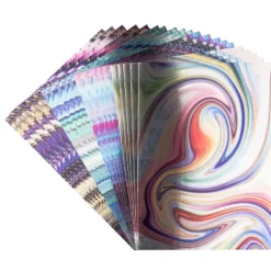 Motiv-Spiegelkarton, Farbenspiel, 4 verschiedene Designs, DIN A4, 20 Bogen