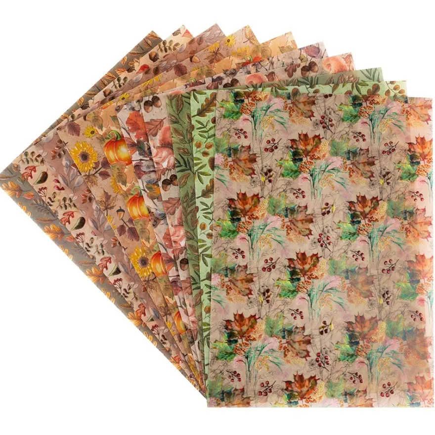 Motiv-Transparentpapiere Deluxe, Herbst, DIN A4, versch. Designs, 10 Bogen