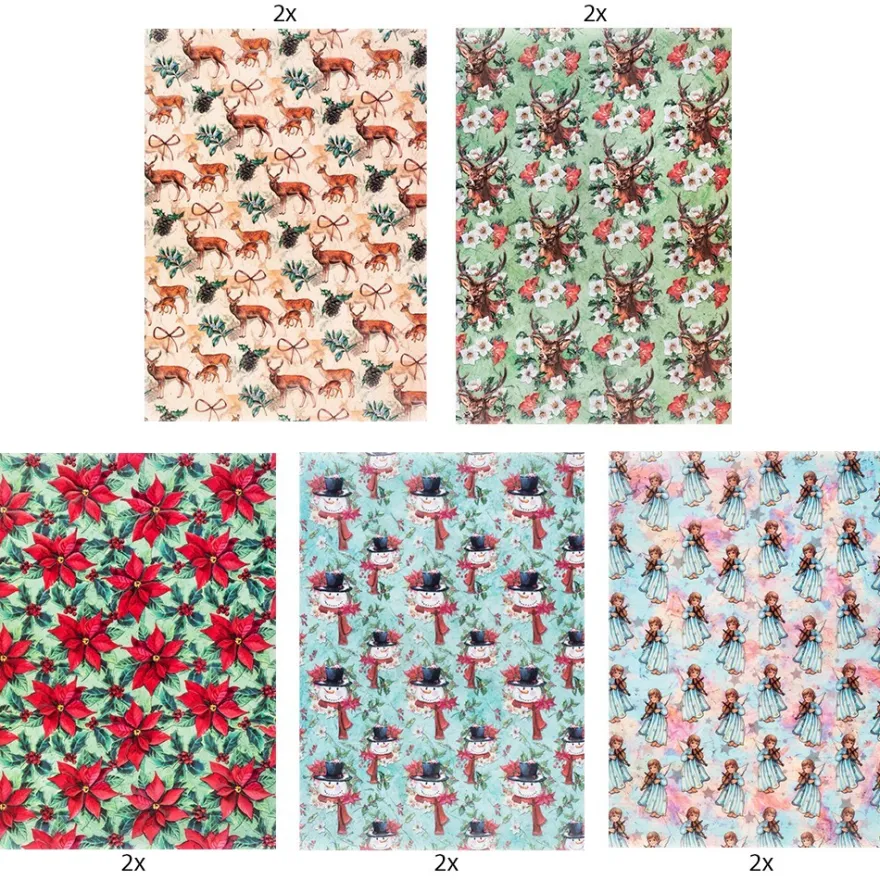 Motiv-Transparentpapiere Deluxe, Winter & Weihnachten 1, DIN A4, 150g/m², versch. Designs, 10 Bogen