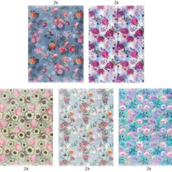 Motiv-Transparentpapiere Deluxe, Blumen 1, DIN A4, 150g/m², verschiedene Designs, geprägt, 10 Bogen