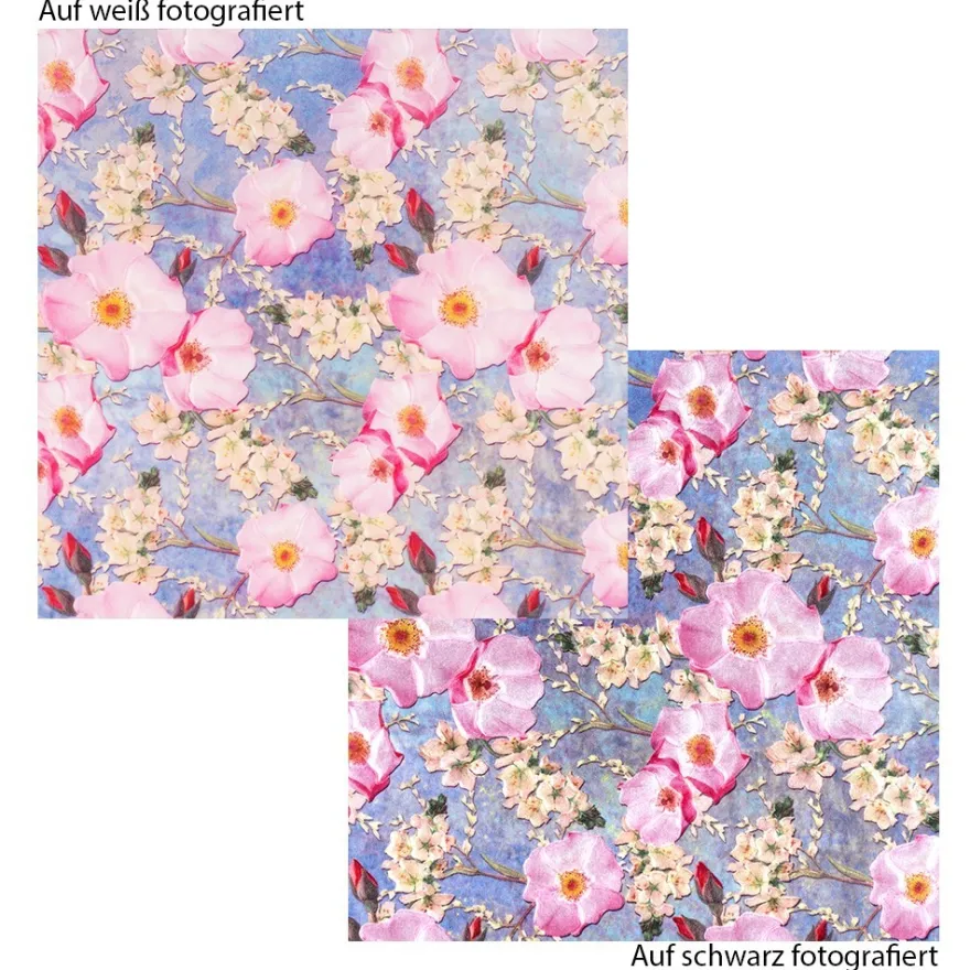 Motiv-Transparentpapiere Deluxe, Blumen 2, DIN A4, 150g/m², verschiedene Designs, geprägt, 10 Bogen