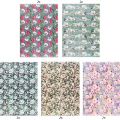 Motiv-Transparentpapiere Deluxe, Blumen 2, DIN A4, 150g/m², verschiedene Designs, geprägt, 10 Bogen