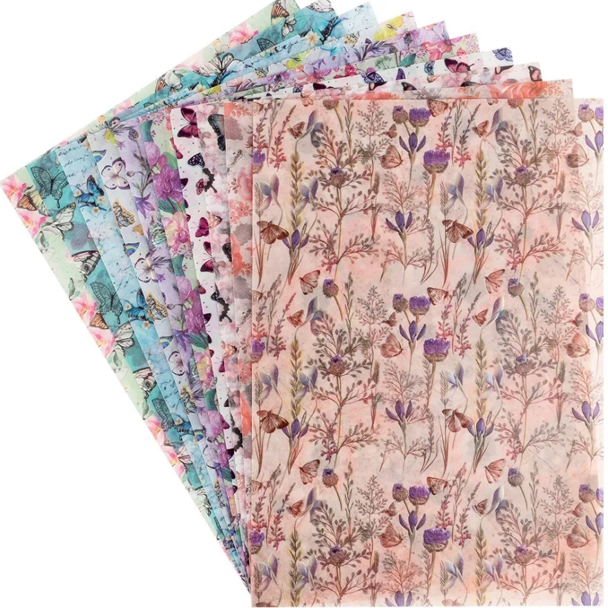 Motiv-Transparentpapiere Deluxe, Schmetterlinge, DIN A4, versch. Designs, 10 Bogen