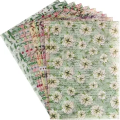 Motiv-Transparentpapiere Deluxe Winter-Floristik, DIN A4, versch. Designs, 10 Bogen