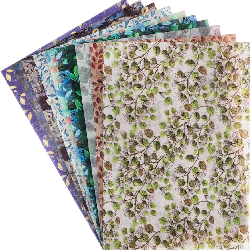 Motiv-Transparentpapiere Deluxe, Edle Blattornamentik, DIN A4, versch. Designs, 10 Bogen