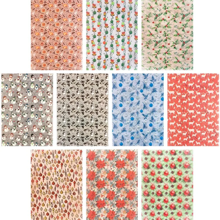Motiv-Transparentpapiere Deluxe Weihnachten, DIN A4, versch. Designs, 10 Bogen