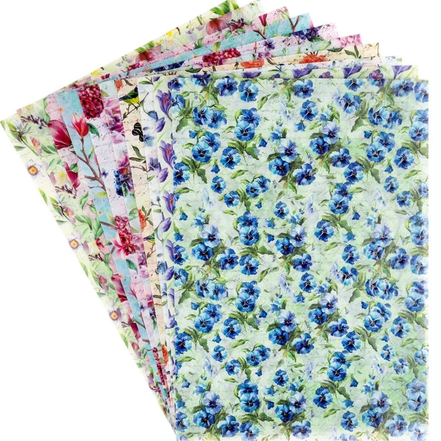 Motiv-Transparentpapiere Deluxe, Frühjahrsblumen, DIN A4, versch. Designs, geprägt, 10 Bogen