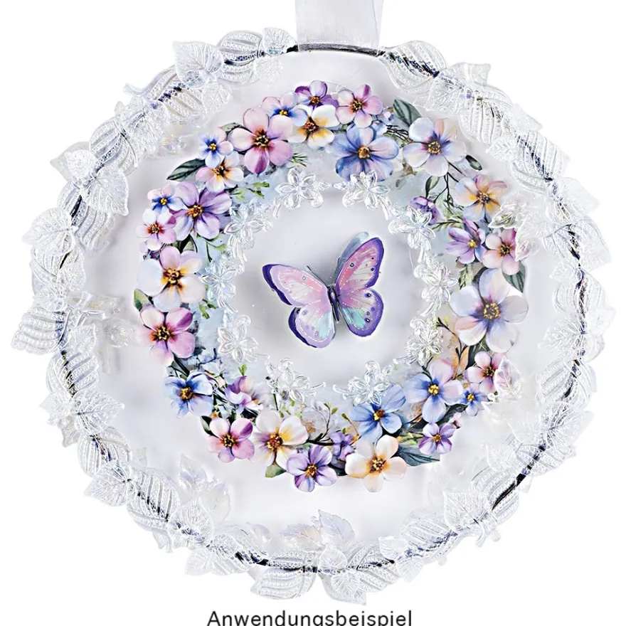 Motiv-Windradfolien, Kränze 2, Ø 20cm, 500µ, 2 Designs, 8 Stück