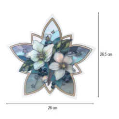 Motiv-Windradfolien, Perlmutt-Mosaik-Optik, Winterblumen, 28cm x 26,5cm, 8 Designs, 8 Stück