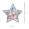 Motiv-Windradfolien, Perlmutt-Mosaik-Optik, Sterne, Winterdörfer, 23,8cm x 24,9cm, 8 Designs, 8 Stk