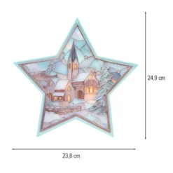 Motiv-Windradfolien, Perlmutt-Mosaik-Optik, Sterne, Winterdörfer, 23,8cm x 24,9cm, 8 Designs, 8 Stk