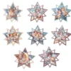 Motiv-Windradfolien, Perlmutt-Mosaik-Optik, Sterne, Engel, 24,9cm x 25cm, 8 Designs, 8 Stück