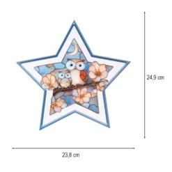 Motiv-Windradfolien, Perlmutt-Mosaik-Optik, Sterne, Waldtiere, 23,8cm x 24,9cm,, 8 Designs, 8 Stück