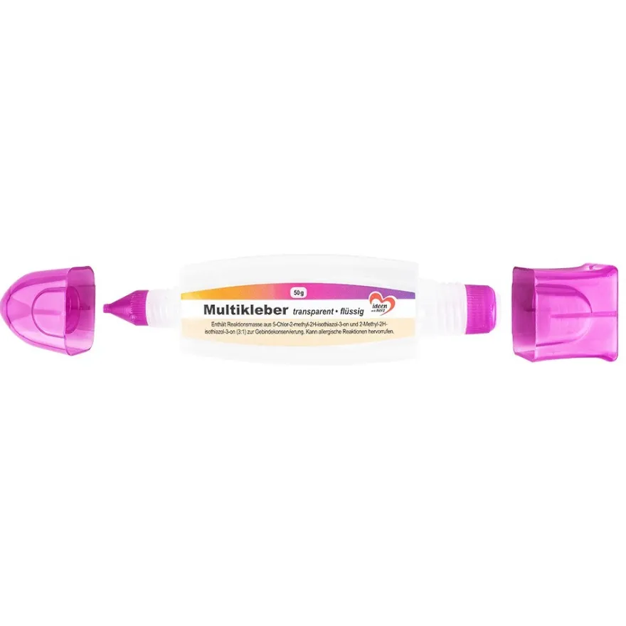 Multikleber, flüssig, je Tube 50g, mit zwei Spitzen: fein & breit, 3 Stück