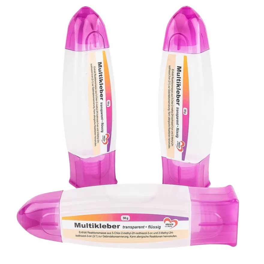 Multikleber, flüssig, je Tube 50g, mit zwei Spitzen: fein & breit, 3 Stück