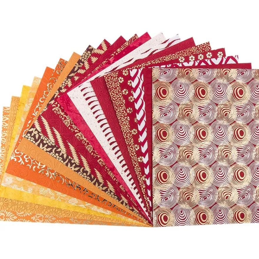 Naturpapier Colours of India "Mumbai", DIN A4, rot/orange, 20 Blatt