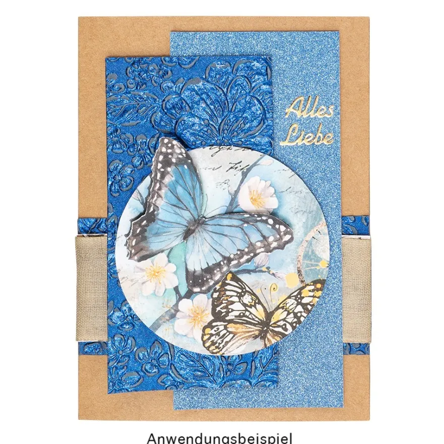 Naturpapiere, Design 3, DIN A4, 150 g/m², versch. Farben, handgemacht, veredelt, geprägt, 24 Bogen