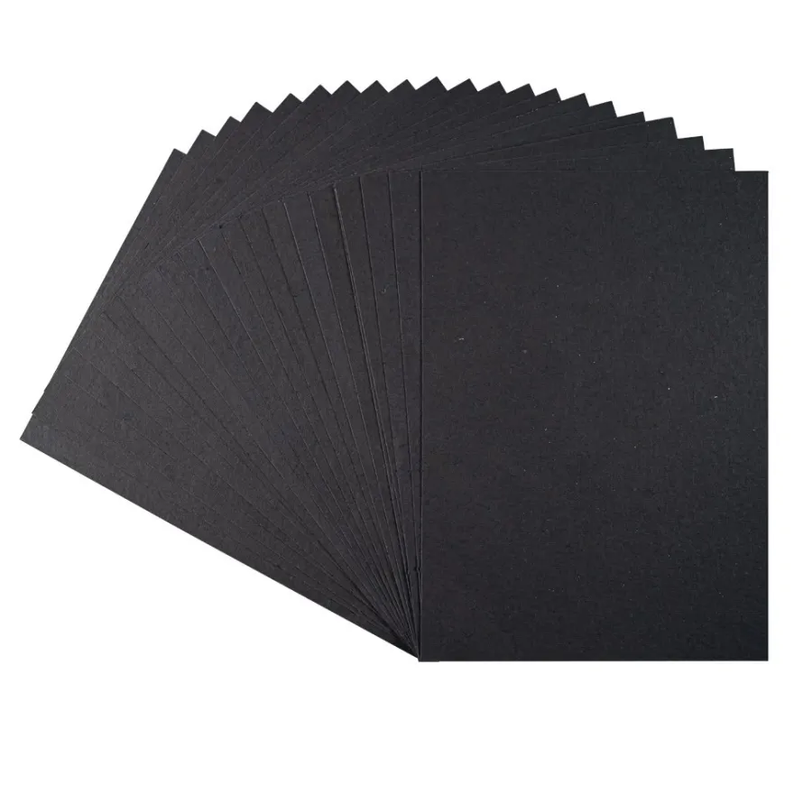 Naturpapiere, DIN A4, schwarz, handgemacht, ideal zum Prägen geeignet, 24 Bogen