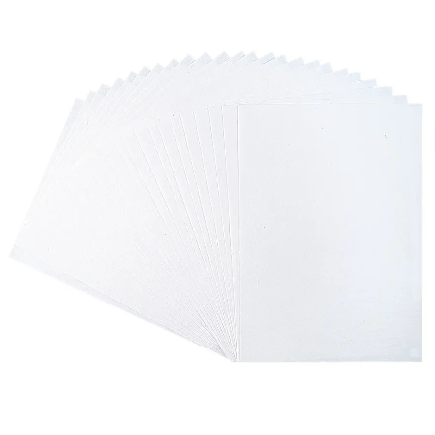 Naturpapiere, DIN A4, weiß, handgemacht, ideal zum Prägen geeignet, 24 Bogen