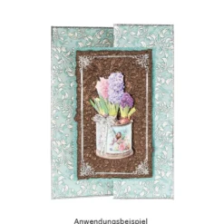 Naturpapiere, Florales Design 3, DIN A4, 12 versch. Farben, handgemacht, veredelt, geprägt, 24 Bogen