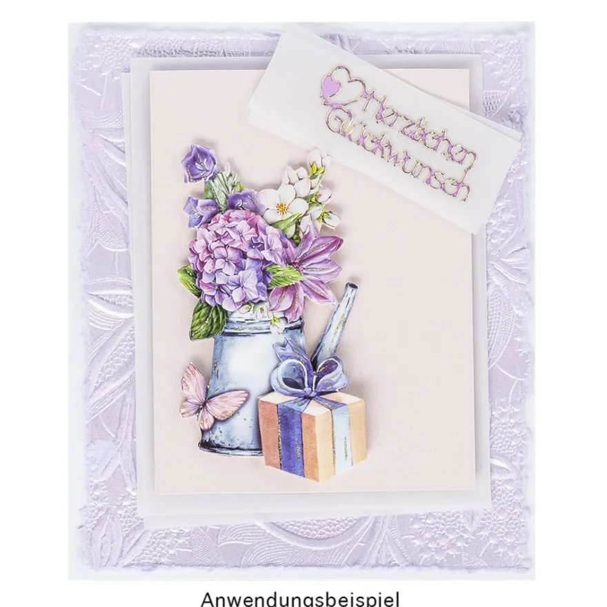 Naturpapiere, Florales Design 2, DIN A4, 12 versch. Farben, handgemacht, veredelt, geprägt, 24 Bogen