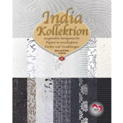 Naturpapiere, India Kollektion, DIN A4, Block mit 20 Blatt, Sortierung 4