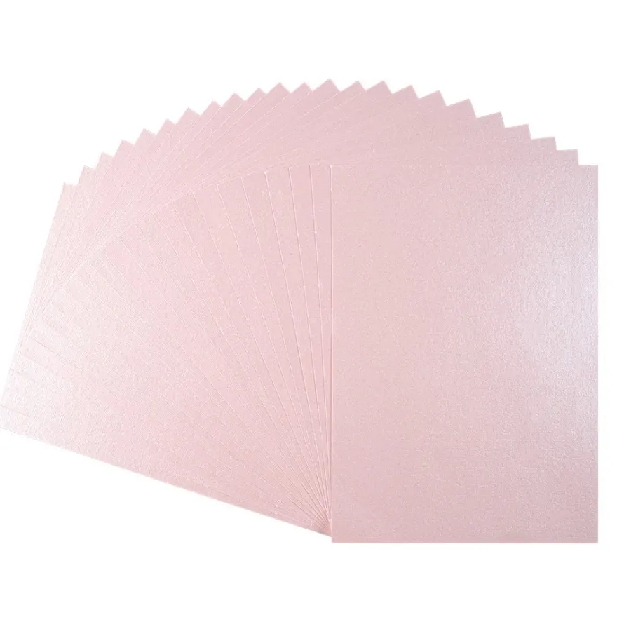 Naturpapiere, metallic, DIN A4, pastellrosa, handgemacht, ideal zum Prägen geeignet, 24 Bogen
