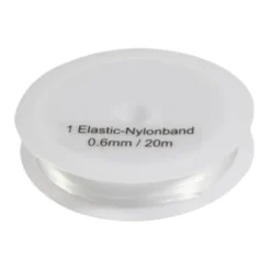 Nylonband, elastisch, transparent, 0,6mm x 20m