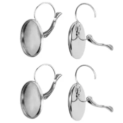 Ohranhänger mit Fassung, Ø 20mm, silber, 4 Stück
