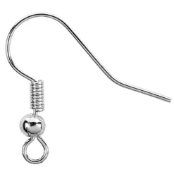 Ohrhaken, 18mm, nickelfrei, silber, 20 Stück