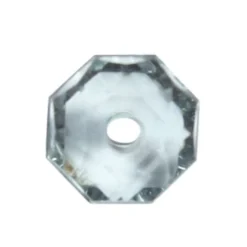 Oktagon-Perlen, transparent, 8,5mm, anthrazit, 50 Stück