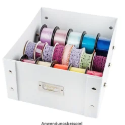 Ordnungsboxen, faltbar, mit Deckel, 31cm x 26cm x 14cm, weiß, 3 Stück