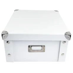 Ordnungsboxen, faltbar, mit Deckel, 31cm x 26cm x 14cm, weiß, 3 Stück