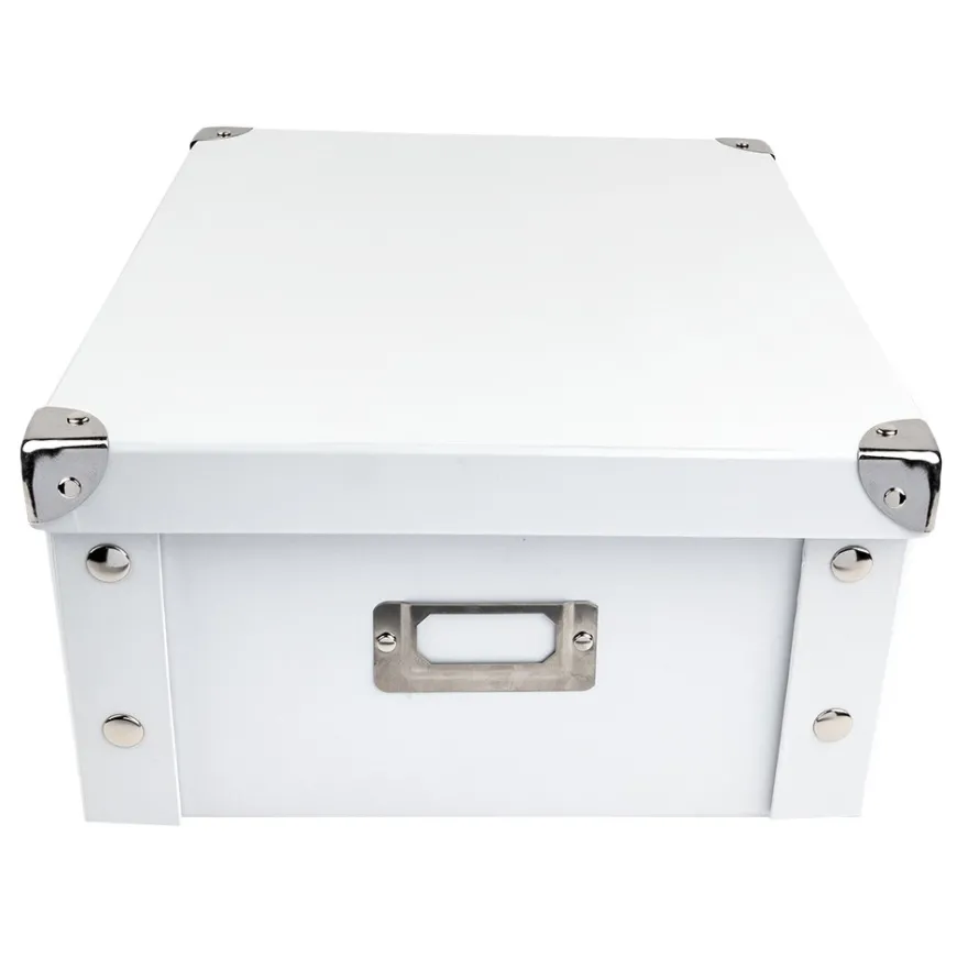 Ordnungsboxen, faltbar, mit Deckel, 31cm x 26cm x 14cm, weiß, 3 Stück
