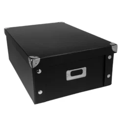 Ordnungsboxen, faltbar, mit Deckel, 40,5cm x 28cm x 14,5cm, schwarz, 3 Stück