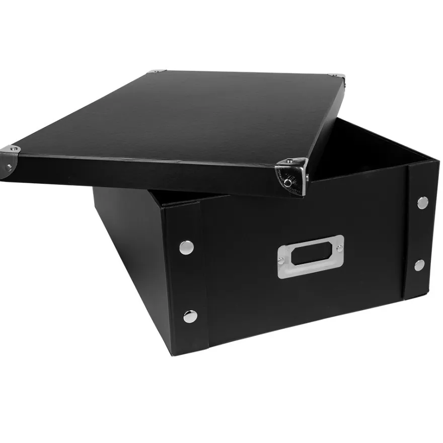 Ordnungsboxen, faltbar, mit Deckel, 40,5cm x 28cm x 14,5cm, schwarz, 3 Stück