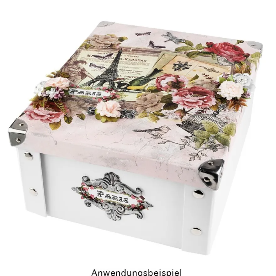 Ordnungsbox, faltbar, mit Deckel, 31cm x 26cm x 14cm, weiß