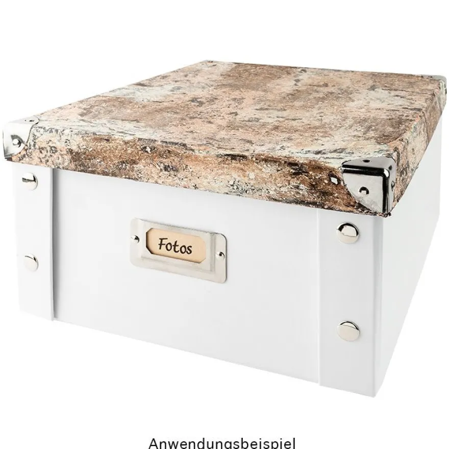 Ordnungsbox, faltbar, mit Deckel, 31cm x 26cm x 14cm, weiß