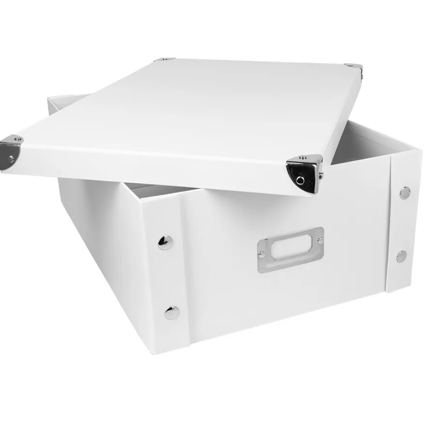 Ordnungsbox, faltbar, mit Deckel, 40,5cm x 28cm x 14,5cm, weiß, 3 Stück
