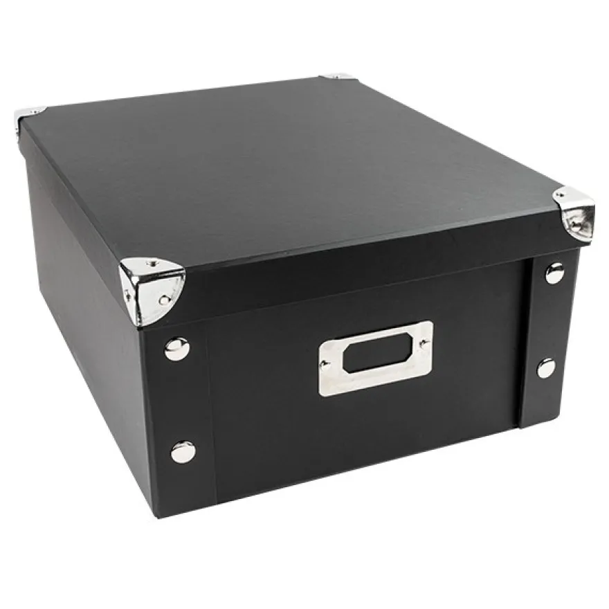 Ordnungsbox, faltbar, mit Deckel, 31cm x 26cm x 14cm, schwarz