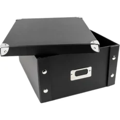 Ordnungsbox, faltbar, mit Deckel, 31cm x 26cm x 14cm, schwarz