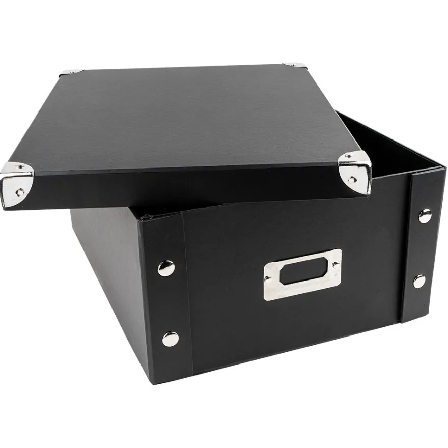 Ordnungsbox, faltbar, mit Deckel, 31cm x 26cm x 14cm, schwarz