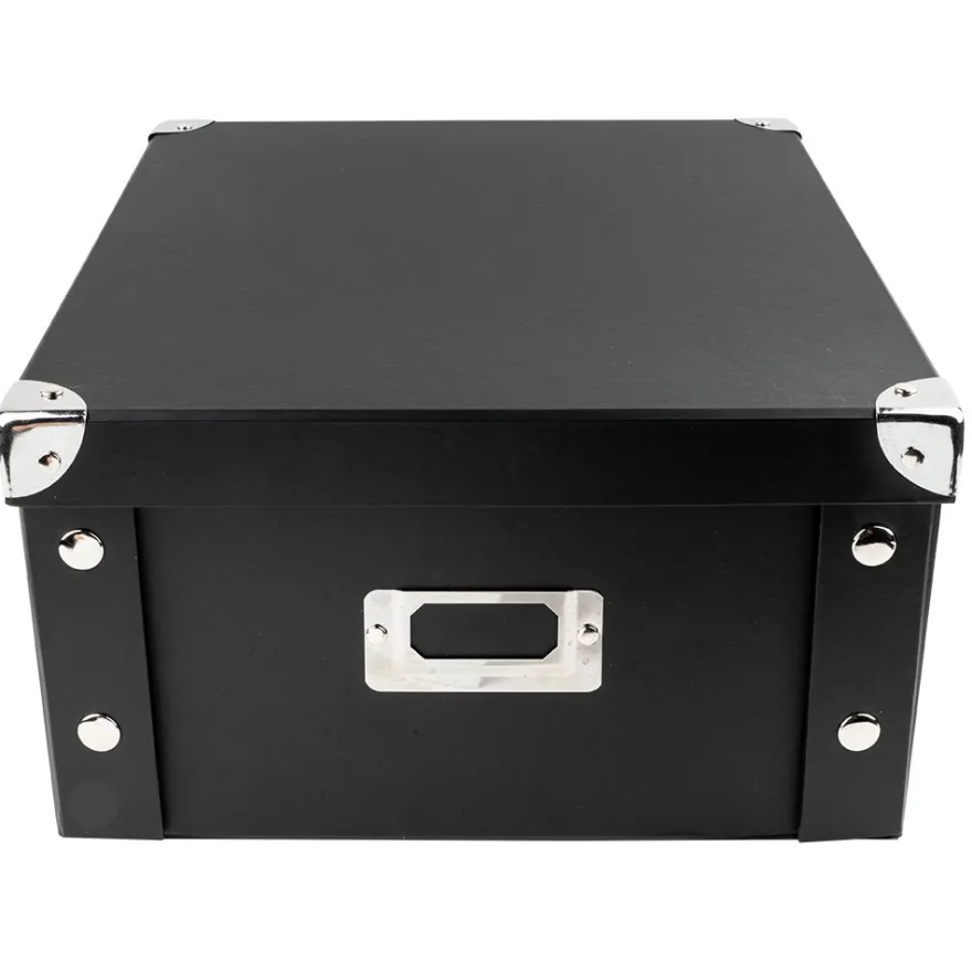 Ordnungsbox, faltbar, mit Deckel, 31cm x 26cm x 14cm, schwarz