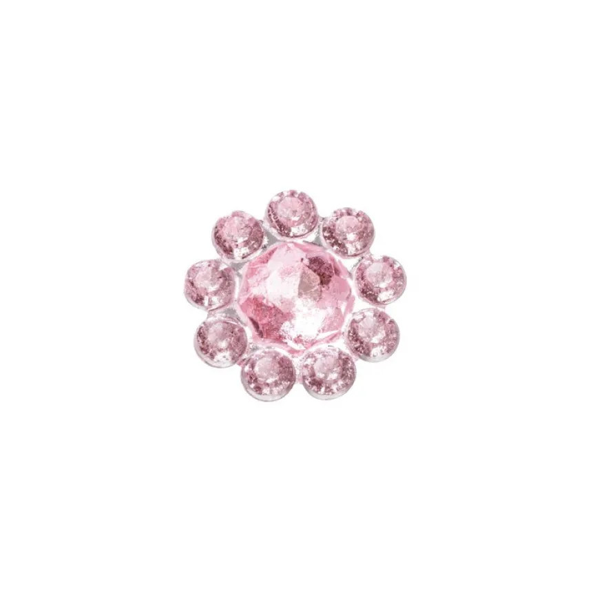 Ornament-Glitzersteine, Ø 9 mm, 50 Stück, rosa
